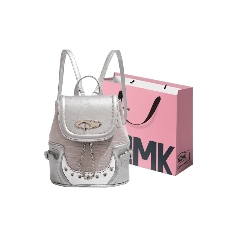 NOMK PU Handbag Backpack Regular Women's Dusty Pink/Classic Black-18