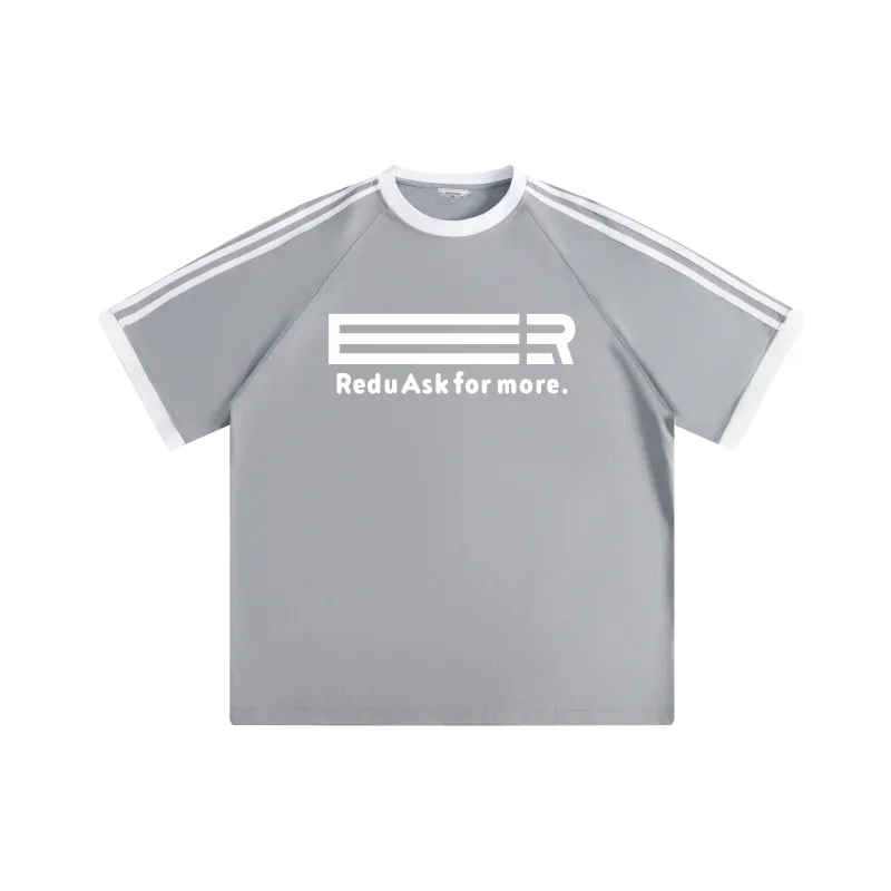REDU T-Shirt Unisex White & Black Stripes-12