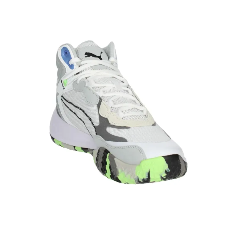 PUMA Playmaker Pro Anti Slip Wear Resistant Mid Top Basketball Shoes Men's White-2