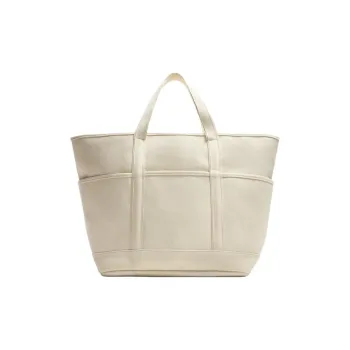 ZARA Cotton Tote Bag Shopping Bag Handbag Unisex Light Beige Yellow