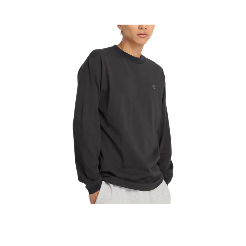 New Balance Athletics Cotton Long Sleeve T Shirt Men's Black-0