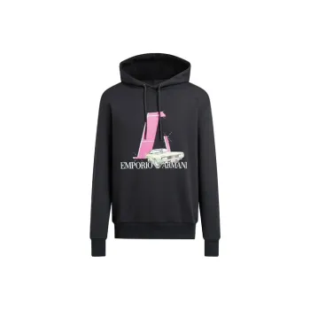 EMPORIO ARMANI Car Logo-print Hoodie