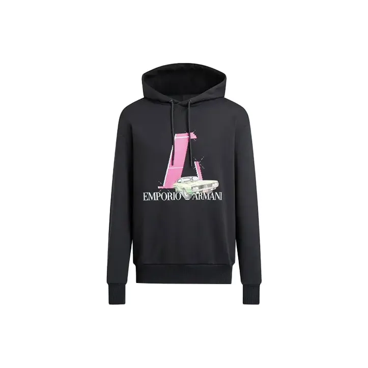 EMPORIO ARMANI Car Logo-print Hoodie-0