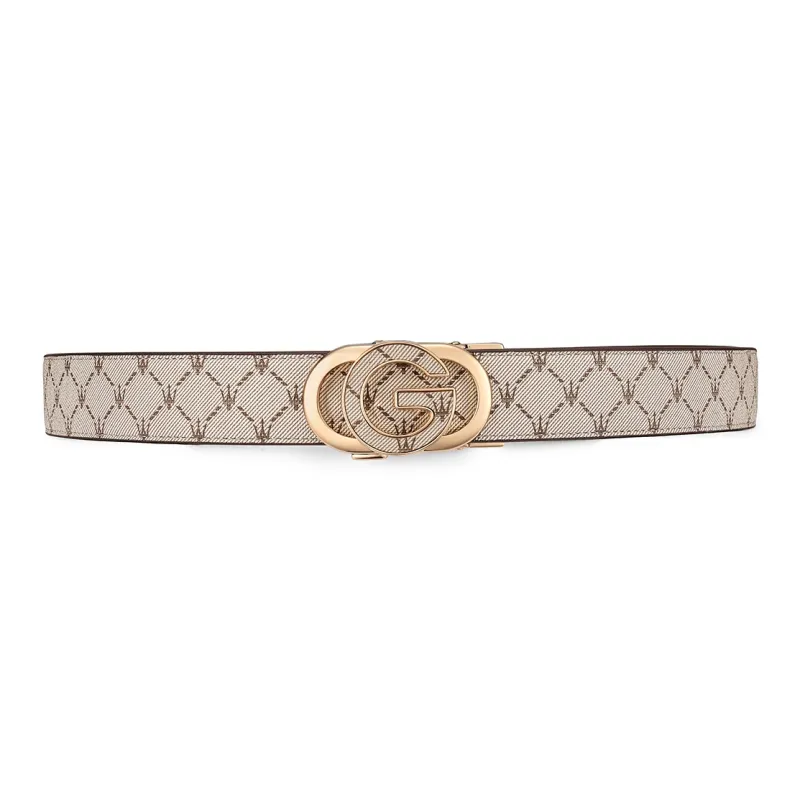 Maserati PVC With Cow Leather Belt Men's Apricot Width 3.55cm-3