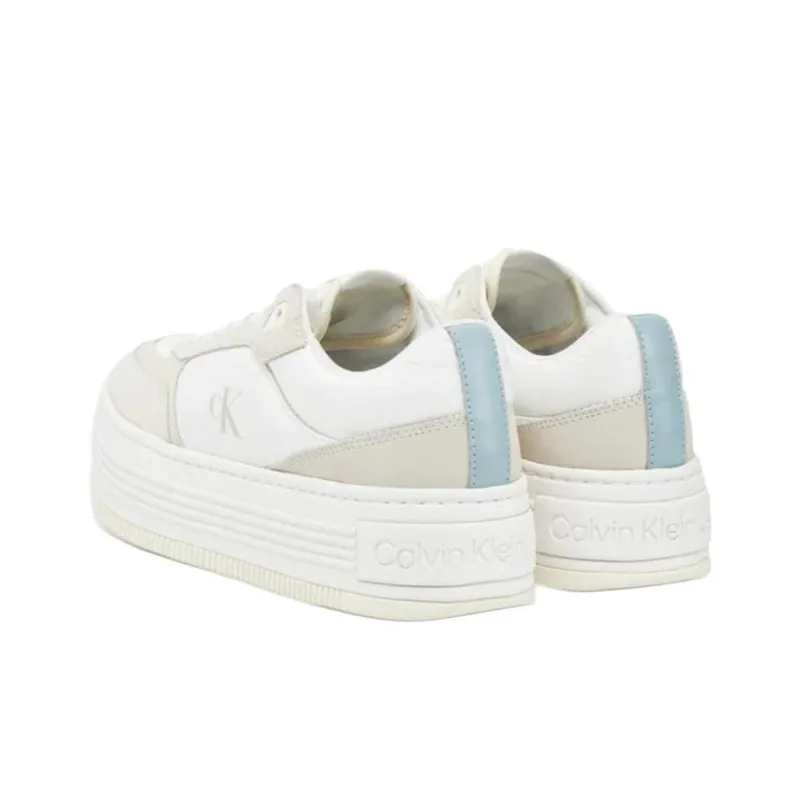 CKJ CALVIN KLEIN JEANS Low Top Skateboard Shoes Women's Beige-4