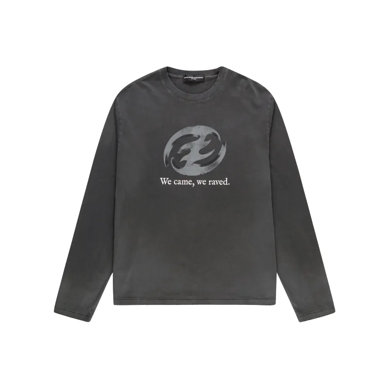 Createexploreexpandconquer Distressed effect Long sleeve T shirt-0