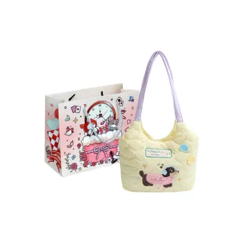 MOM'S HELPER Oxford Shoulder Bag Women's Yellow/Pink/Blue