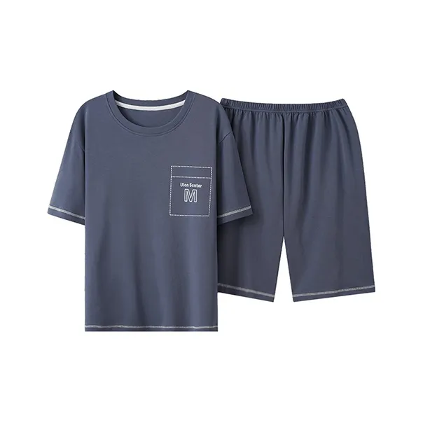 MIIOW Pajama Set Men's Pitch Black Blue-0
