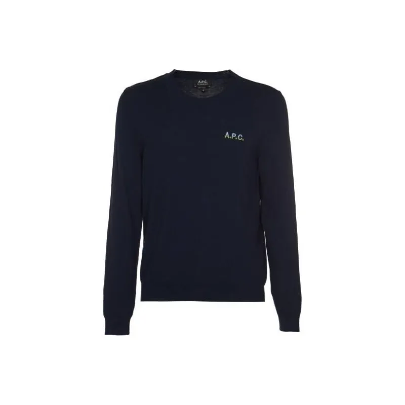 A.P.C Alois Logo embroidered Fine knit Jumper-0