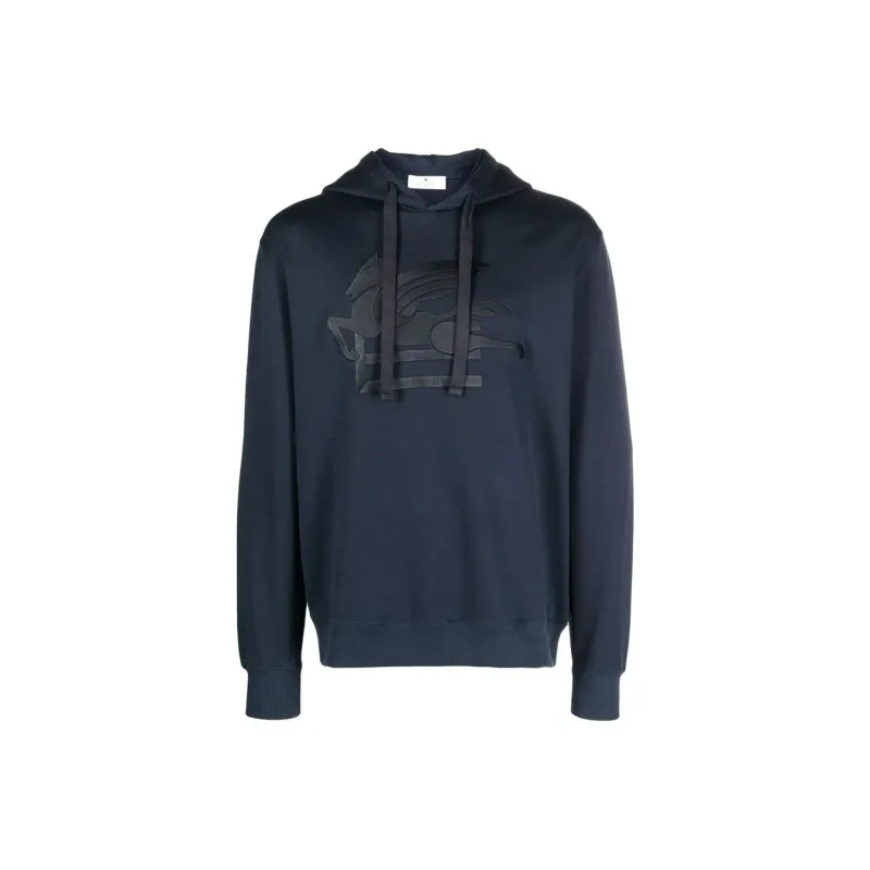 ETRO Logo embroidered Cotton Hoodie-0