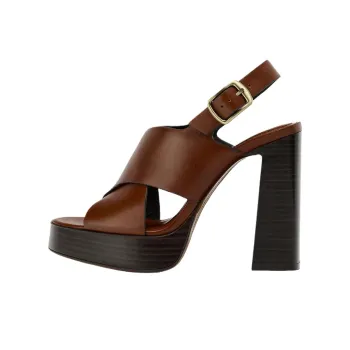 ZARA Strap Sandals 12cm Women's Brown