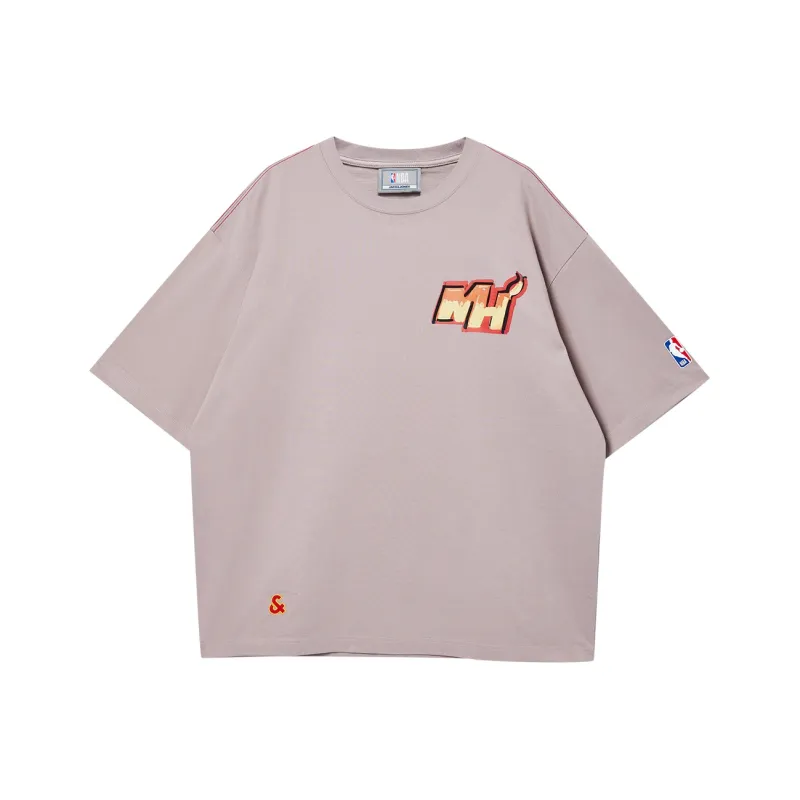JACK JONES· JACK&JONESxNBA Spring Summer T Shirt Men's C15 Gray Pink-0