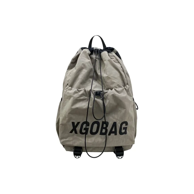 SEVENMOONS Nylon Backpack Large Size Unisex Ecru/Black/Gray/Khaki-10