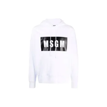 MSGM Logo Printed Drawstring Hoodie