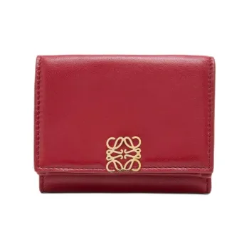 LOEWE Anagram Bright Nappa Calfskin Wallet Women's Red