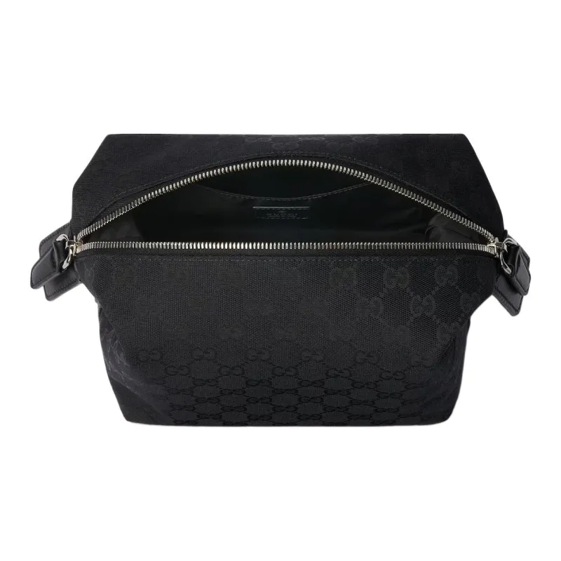 GUCCI Canvas Toiletry Bag Unisex Black-4