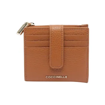 COCCINELLE Grain Leather Wallet Small Size Women's Brown