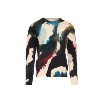 Alexander McQueen Tie Dyed Crewneck Knitted Jumper