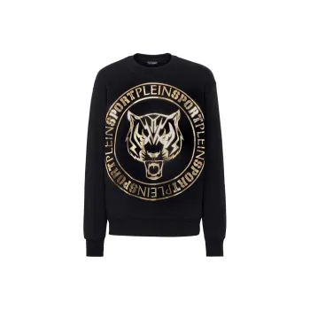 PLEIN SPORT Tiger head Logo print Sweatshirt