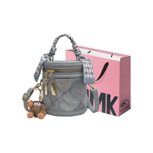 NOMK PU Bucket Bag Cylinder Bag Shoulder Bag Crossbody Bag Handbag Regular Women's Black/Blue/Ecru