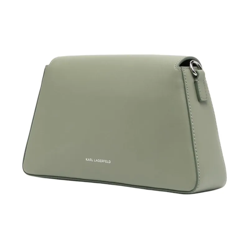 KARL LAGERFELD Calfskin Shoulder Bag Women's Khaki Green-1