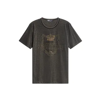 ANDREW MACKENZIE T Shirts Men Black Orange