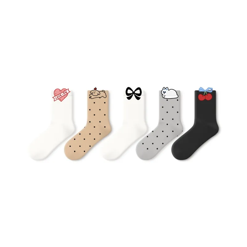 Primeet Mid Calf Socks Women's 5 Pack-21