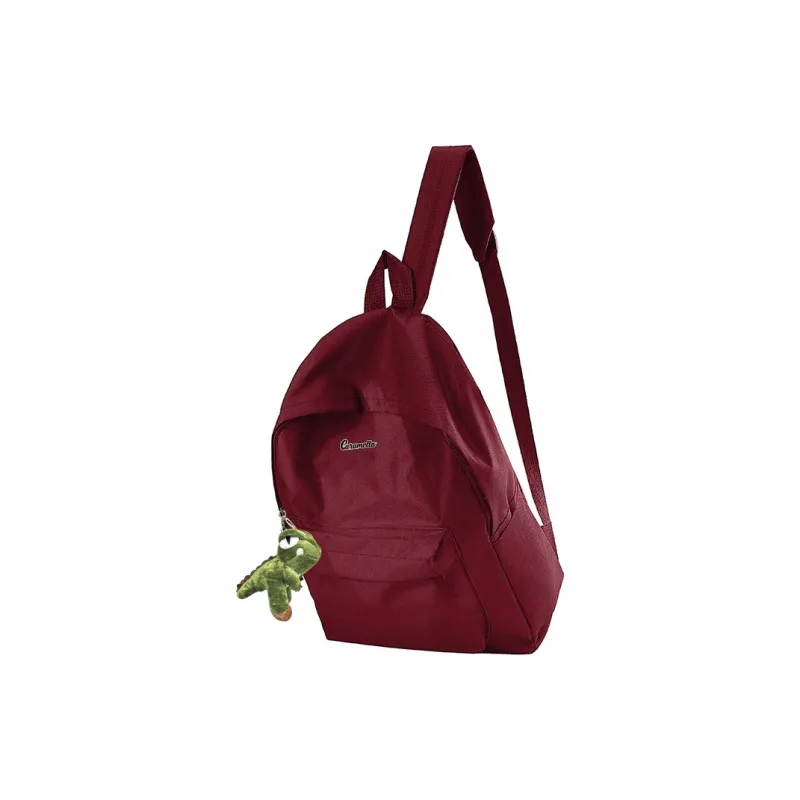 Caramella Nylon Backpack Unisex Black/White/Burgundy-26