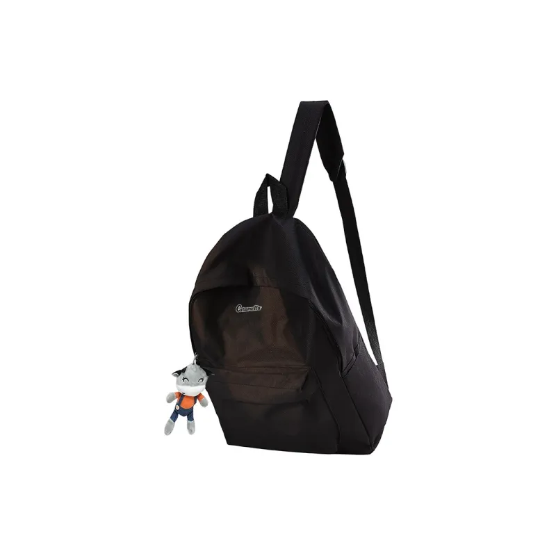 Caramella Nylon Backpack Unisex Black/White/Burgundy-17