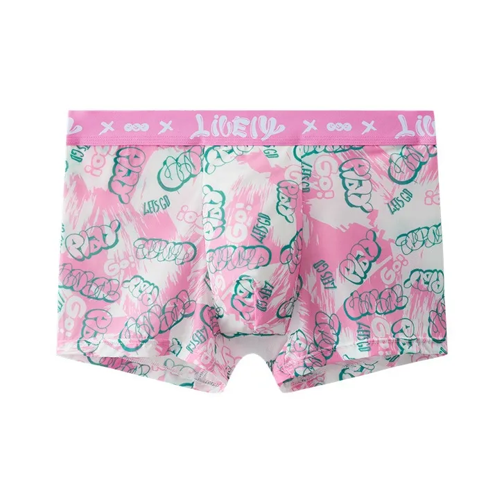 Qiao Ni Tong Underpants Men's 3 Pack Joyful Pink-4