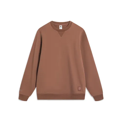 LiNing Sweatshirt Men's Milk Coffee Mouwen