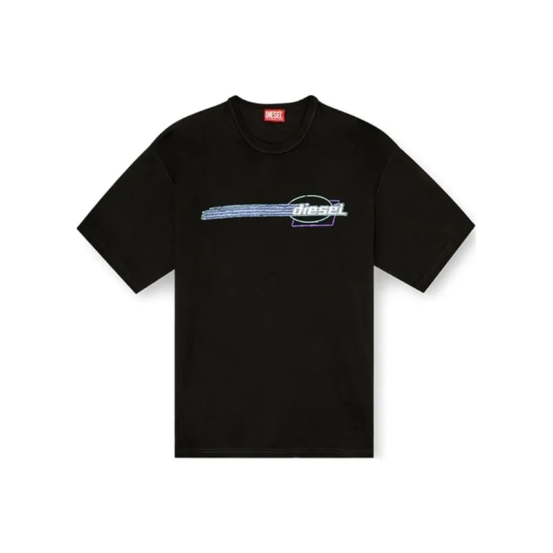 DIESEL Flocked logo T shirt-0