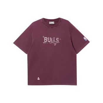 JACK JONES· x NBA Jack&Jones X Bulls Nba T Shirt Men's E15 Burgundy