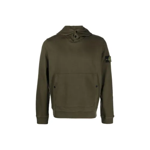 STONE ISLAND Logo Patch Long Sleeved Hoodie