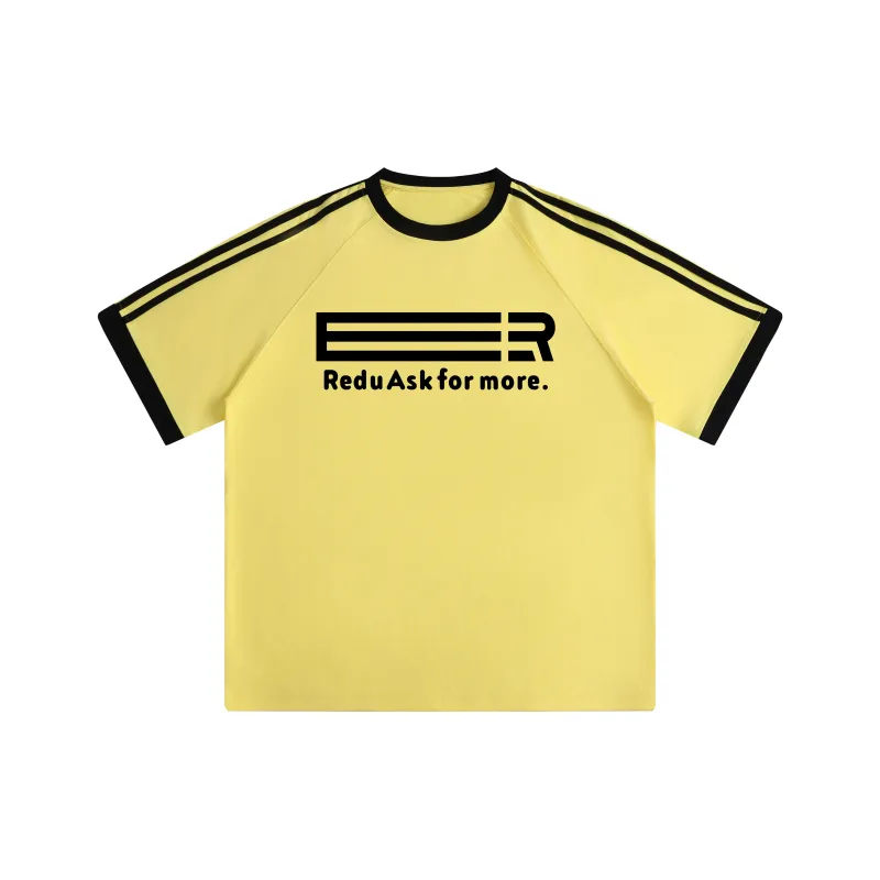 REDU T-Shirt Unisex White & Black Stripes-8