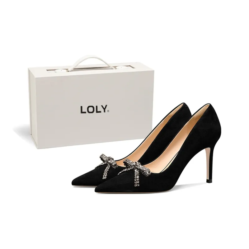 LOLY Slim Heel High Heels Women's Black-0