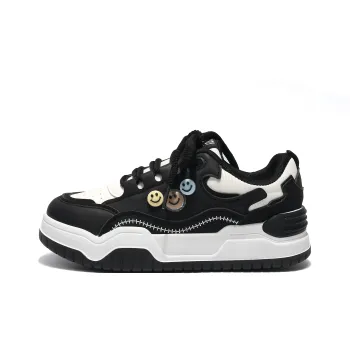 Dawei's House Slip Resistant Cushioning Low Top Skateboard Shoes Women's Black
