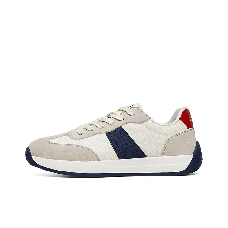HANG TEN Classic Vintage Anti Slip And Wear Resistant Lightweight Rebound Low Top Casual Shoes Men's Beige Blue-0