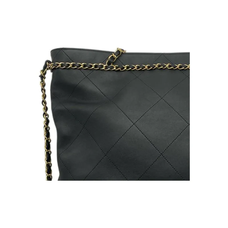 CHANEL 22c Early Spring Cow Leather Tote Bag, Shopping Bag, Shoulder Bag, Crossbody Bag, Handbag Women's Black-2