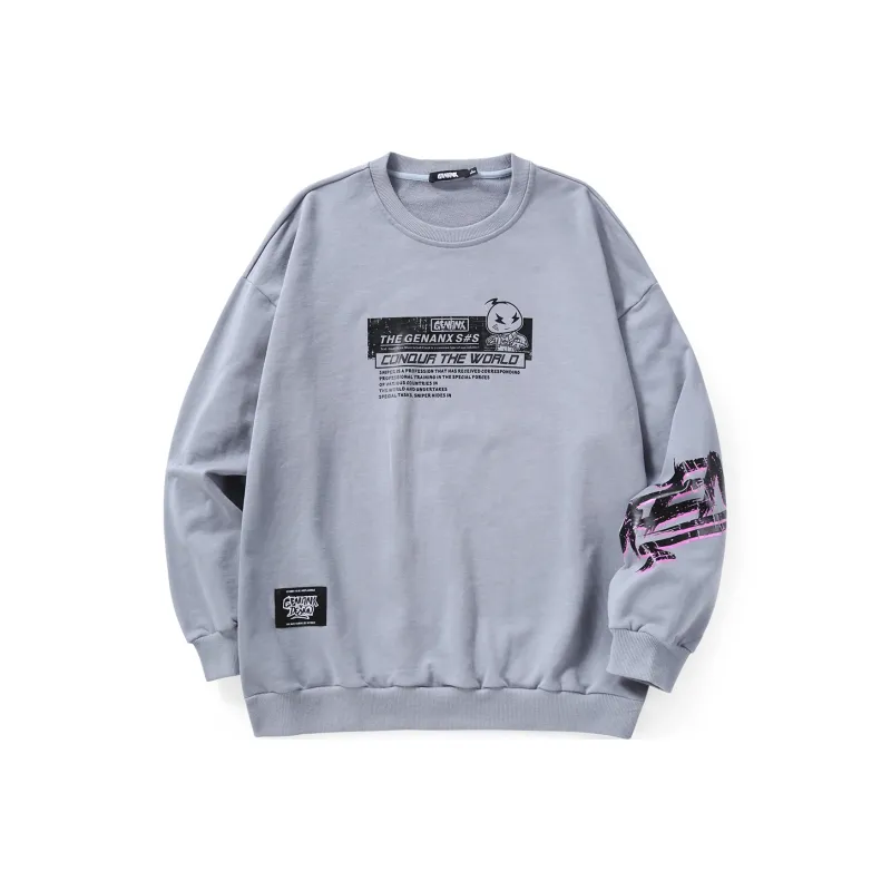 GENANX Crew Neck Loose Fit Sweatshirt Unisex-5