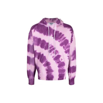 MSGM Logo Printed Tie Dye Hoodie