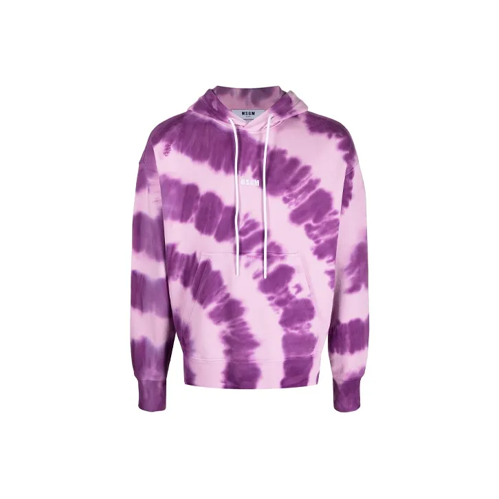MSGM Logo Printed Tie Dye Hoodie-0