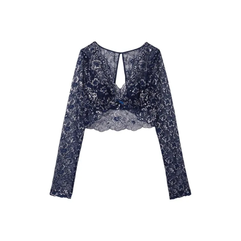 Victoria's Secret Pajama Top Women's Dark Blue-0
