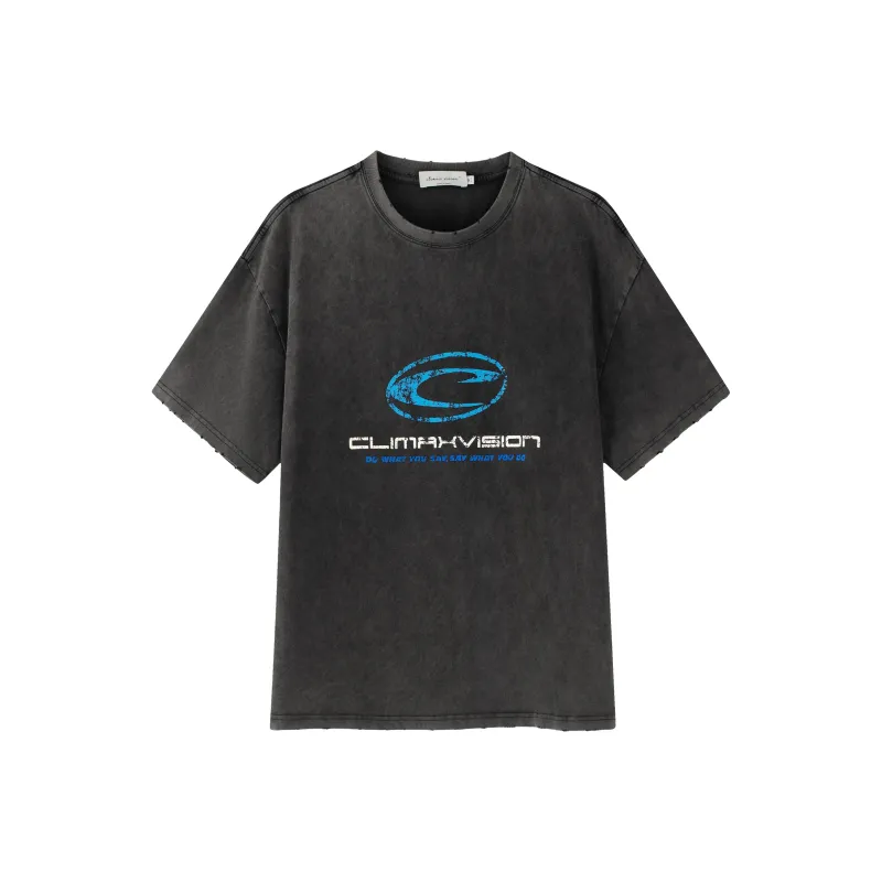 CLIMAX VISION T Shirt Unisex Washed Black-0