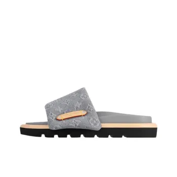 LOUIS VUITTON Pool Pillow Comfort Slide Slippers Women's Gray