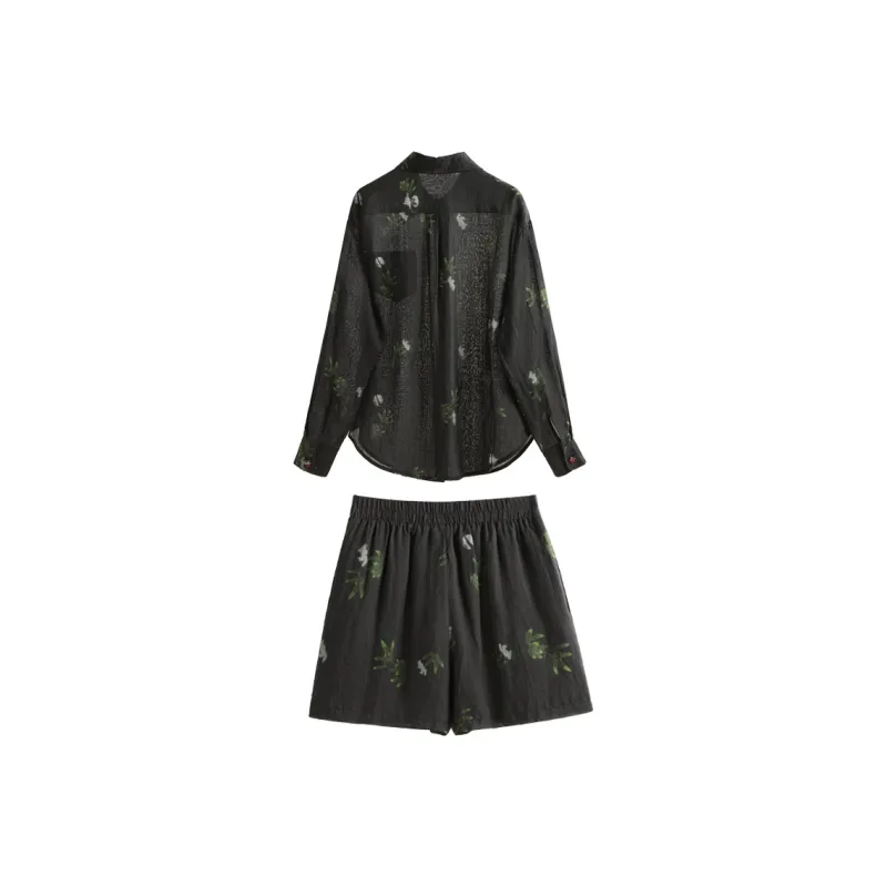 Cypress House Shirt Matching Set Women's Black-1