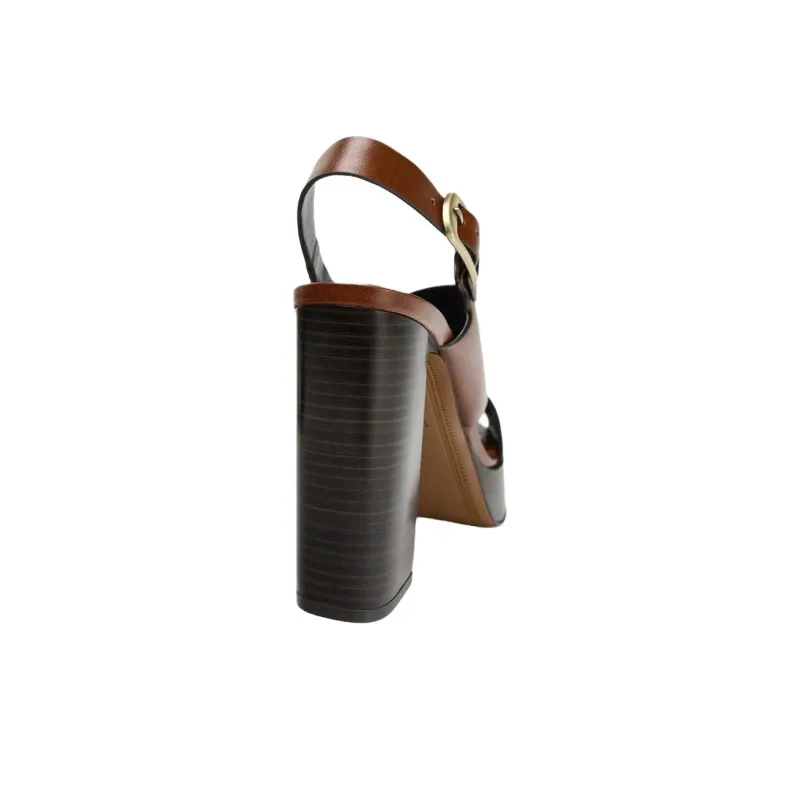 ZARA Strap Sandals 12cm Women's Brown-3