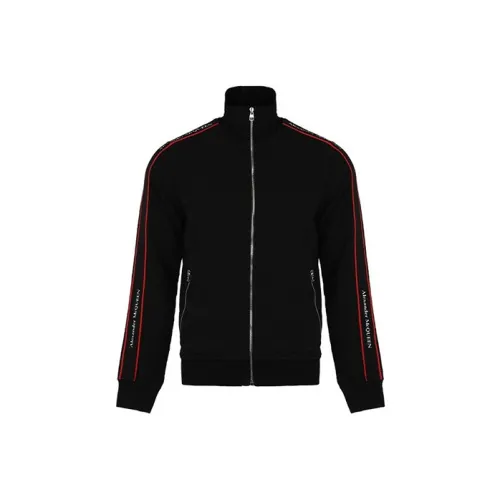 Alexander McQueen Logo Tape Zip Up Field Jacket