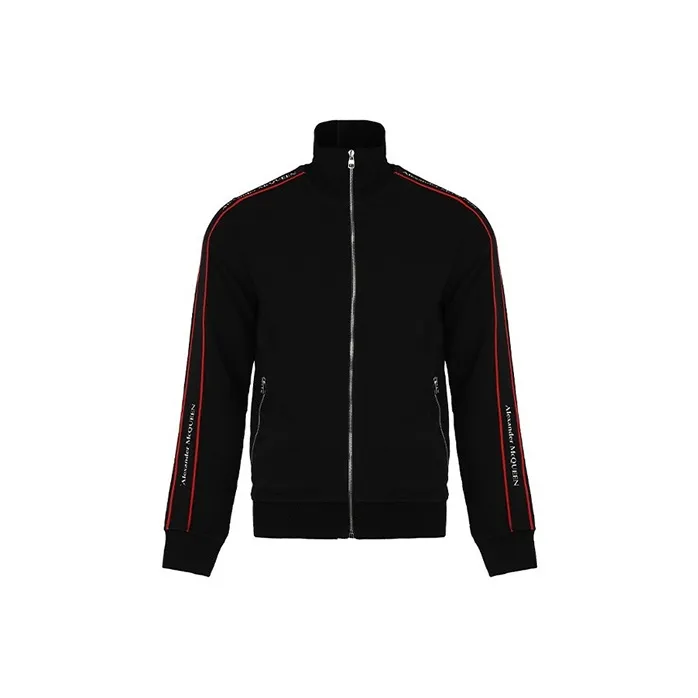 Alexander McQueen Logo Tape Zip Up Field Jacket-0