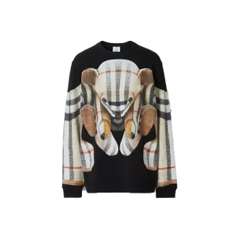 Burberry Thomas Bear Print Cotton Oversized Sweatshirt